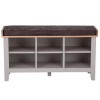 Piccadilly Grey Painted Furniture Hall Bench with Fabric Seat