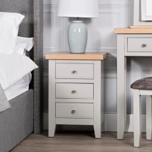 Piccadilly Grey Painted Furniture 3 Drawer Bedside Table Piccadilly Grey Painted Furniture 3 Drawer Bedside Table