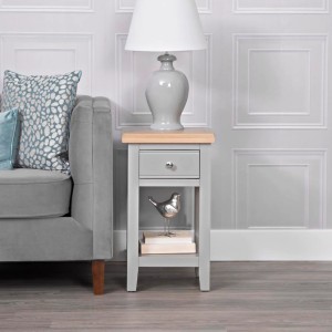 Piccadilly Grey Painted Furniture Lamp Table with Drawer Piccadilly Grey Painted Furniture Lamp Table with Drawer