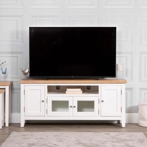 Piccadilly White Painted Furniture Large TV Unit Piccadilly White Painted Furniture Large TV Unit