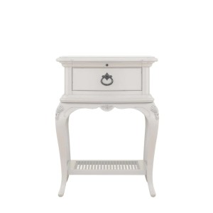 Willis & Gambier Etienne Soft Grey Painted Bedside Table with Drawer