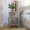 Willis & Gambier Etienne Soft Grey Painted Bedside Table with Drawer