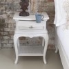 Willis & Gambier Etienne Soft Grey Painted Bedside Table with Drawer