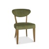 Bentley Designs Ellipse Rustic Oak Upholstered Chair in Cedar Velvet Fabric (Pair)