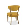 Bentley Designs Ellipse Rustic Oak Upholstered Chair in Mustard Velvet Fabric (Pair)