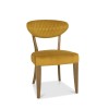 Bentley Designs Ellipse Rustic Oak Upholstered Chair in Mustard Velvet Fabric (Pair)