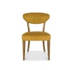 Bentley Designs Ellipse Rustic Oak Upholstered Chair in Mustard Velvet Fabric (Pair)