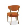 Bentley Designs Ellipse Rustic Oak Upholstered Chair in Rust Velvet Fabric (Pair)