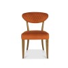 Bentley Designs Ellipse Rustic Oak Upholstered Chair in Rust Velvet Fabric (Pair)