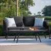 Maze Lounge Outdoor Fabric Ambition Charcoal 2 Seat Sofa Set