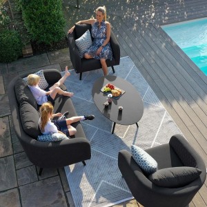Maze Lounge Outdoor Fabric Ambition Charcoal 2 Seat Sofa Set Maze Lounge Outdoor Fabric Ambition Charcoal 2 Seat Sofa Set