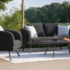 Maze Lounge Outdoor Fabric Ambition Charcoal 2 Seat Sofa Set