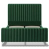 Wimbledon Green Velvet Fabric Classic 4ft6 Double Bed