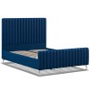 Chelsea Blue Velvet Fabric Classic 4ft6 Double Bed