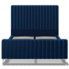 Chelsea Blue Velvet Fabric Classic 4ft6 Double Bed