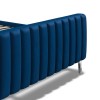 Chelsea Blue Velvet Fabric Classic 5ft King Size Bed