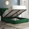 Wimbledon Green Velvet Fabric Ottoman 4ft6 Double Bed