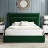 Wimbledon Green Velvet Fabric Ottoman 5ft King Size Bed