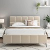 Soho Beige Linen Fabric Classic 5ft King Size Bed