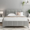 Fulham Light Grey Linen Fabric Classic 5ft King Size Bed