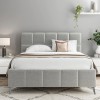 Fulham Light Grey Linen Fabric Classic 5ft King Size Bed