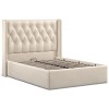 Soho Beige Linen Fabric Ottoman 4ft6 Double Bed