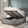 Ascot Dark Grey Linen Fabric Ottoman 4ft6 Double Bed
