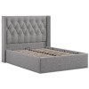 Ascot Dark Grey Linen Fabric Ottoman 4ft6 Double Bed