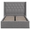 Ascot Dark Grey Linen Fabric Ottoman 4ft6 Double Bed