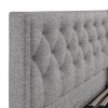 Ascot Dark Grey Linen Fabric Ottoman 4ft6 Double Bed
