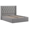 Ascot Dark Grey Linen Fabric Ottoman 5ft King Size Bed