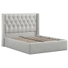 Fulham Light Grey Linen Fabric Ottoman 5ft King Size Bed