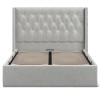 Fulham Light Grey Linen Fabric Ottoman 5ft King Size Bed