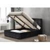 Birlea Furniture Hannover Black Crushed Velvet Upholstered 4ft Small Double Ottoman Bed