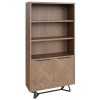 Battersea Aged Oak Large 2 Door Bookcase with Shelves