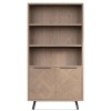 Battersea Aged Oak Large 2 Door Bookcase with Shelves