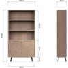 Battersea Aged Oak Large 2 Door Bookcase with Shelves