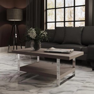 Mayfair Silver Grey Oak Rectangular Coffee Table with Shelf Mayfair Silver Grey Oak Rectangular Coffee Table with Shelf
