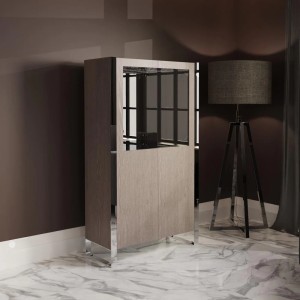 Mayfair Silver Grey Oak Large 2 Door Drinks Cabinet Mayfair Silver Grey Oak Large 2 Door Drinks Cabinet