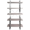 Mayfair Silver Grey Oak 5 Tier Large Open Bookcase