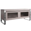 Mayfair Silver Grey Oak Standard TV Unit with Glazed Doors