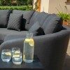 Maze Lounge Outdoor Charcoal Quilted 40x40cm Scatter Cushions in Pair