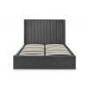 Julian Bowen Furniture Langham Scalloped Grey Velvet 4ft6 Double Ottoman Bed