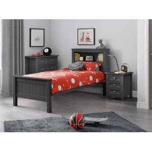 Julian Bowen Painted Furniture Maine Anthracite 3ft Single Bookcase Bed Julian Bowen Painted Furniture Maine Anthracite 3ft Single Bookcase Bed