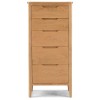 Heritage Hartuka Solid Oak 5 Drawer Tallboy