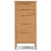 Heritage Hartuka Solid Oak 5 Drawer Tallboy