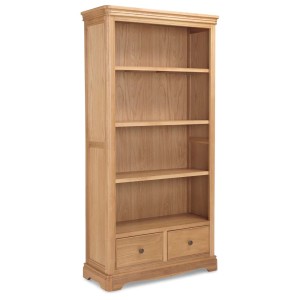 Heritage Colmar Natural Oak 2 Drawer Large Bookcase