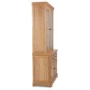 Heritage Colmar Natural Oak 4 Door 2 Drawer Small Glass Display Cabinet