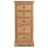 Heritage Colmar Natural Oak 5 Drawer Tallboy