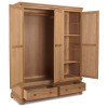 Heritage Colmar Natural Oak 3 Door 2 Drawer Triple Wardrobe